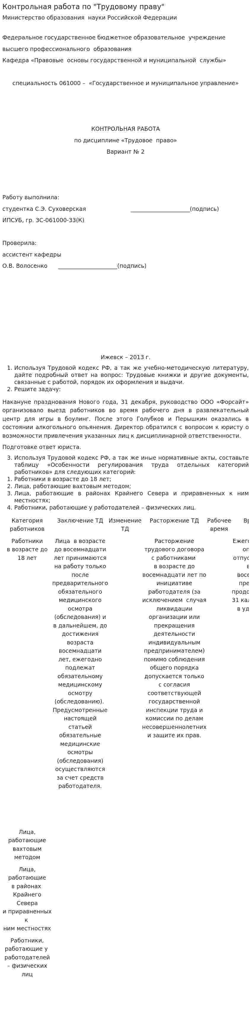 Контрольная работа по "Трудовому праву". 59