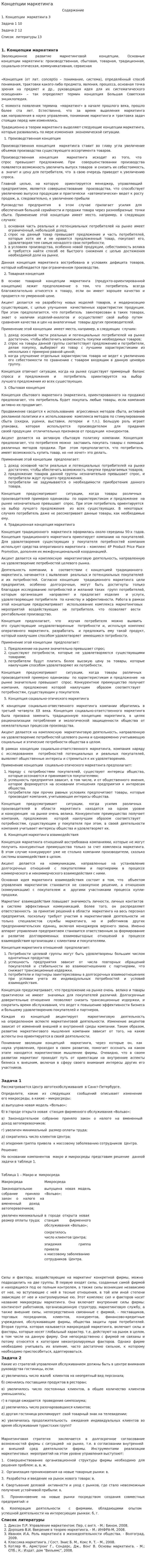 Концепции маркетинга. 6