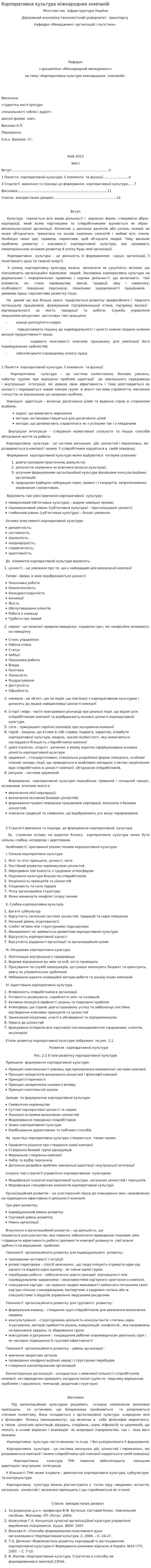 Корпоративна культура міжнародних компаній