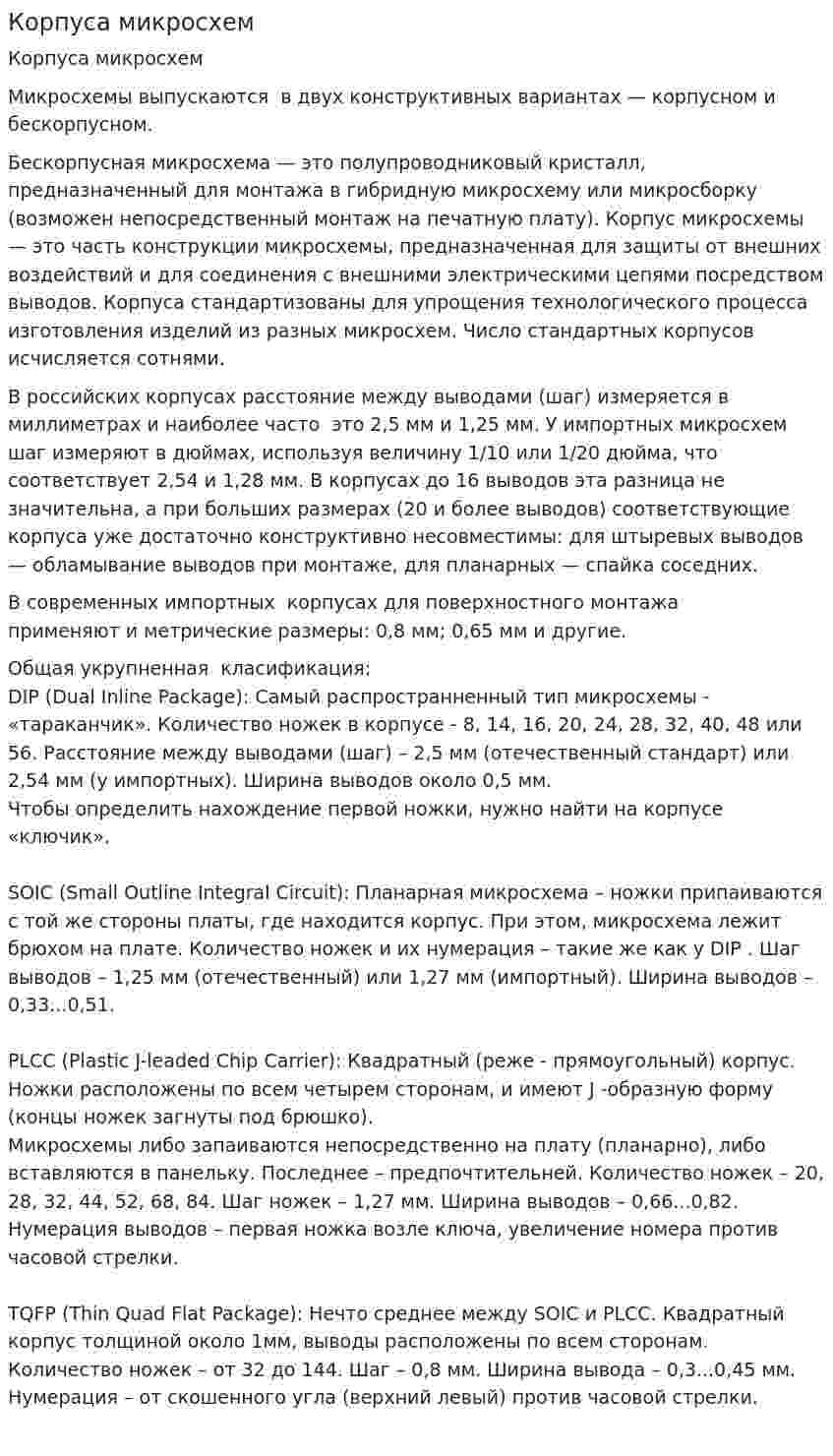 Корпуса микросхем