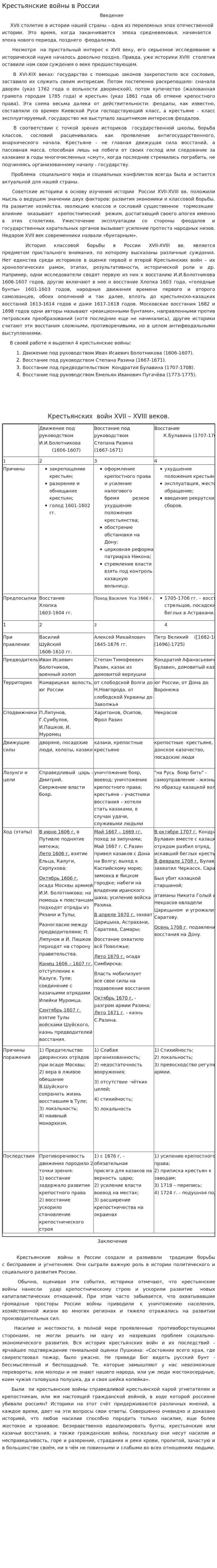 Крестьянские войны в России. 2