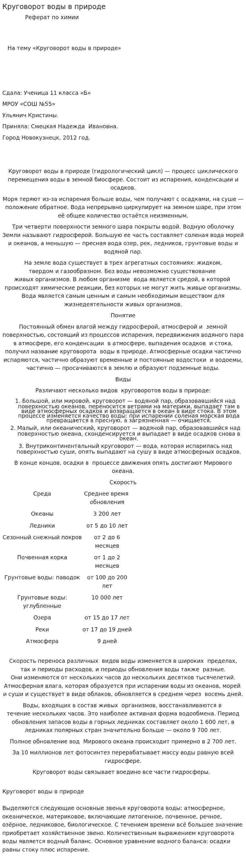 Круговорот воды в природе. 8