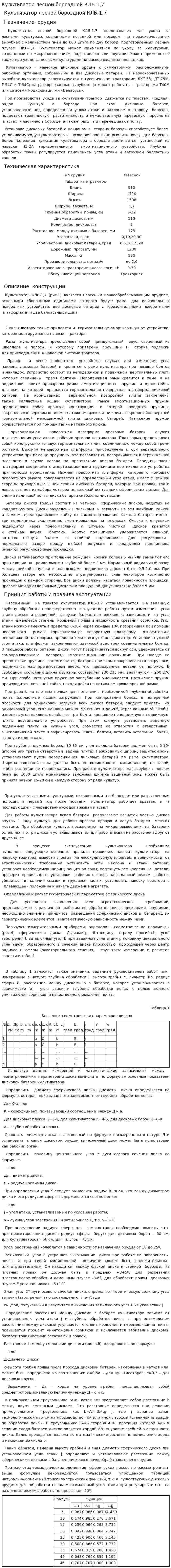 Культиватор лесной бороздной КЛБ-1,7