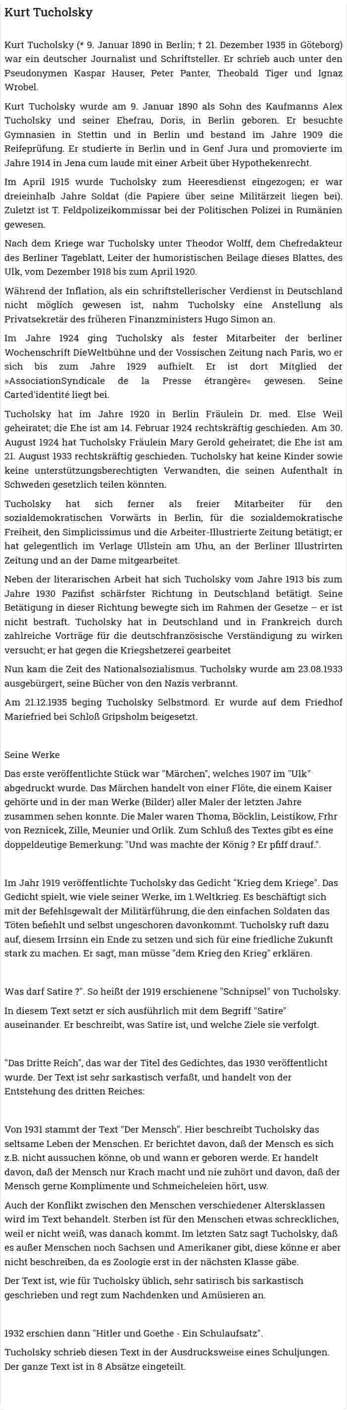 Kurt Tucholsky