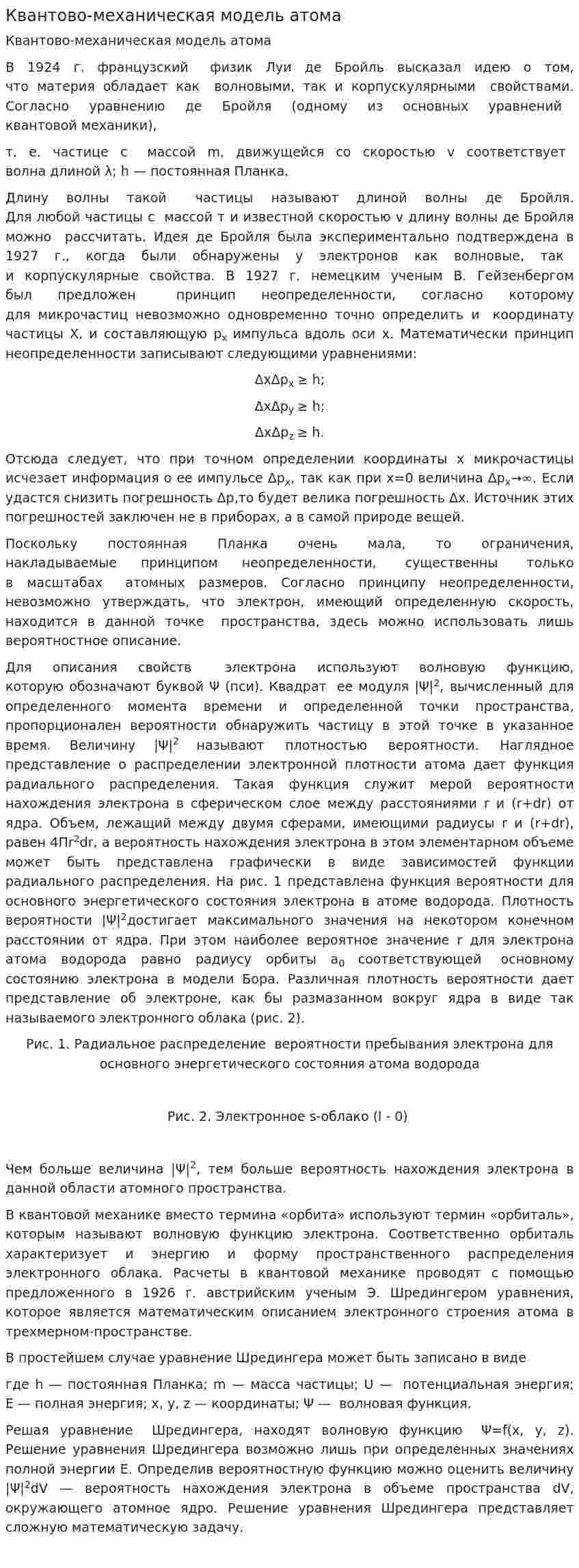Квантово-механическая модель атома