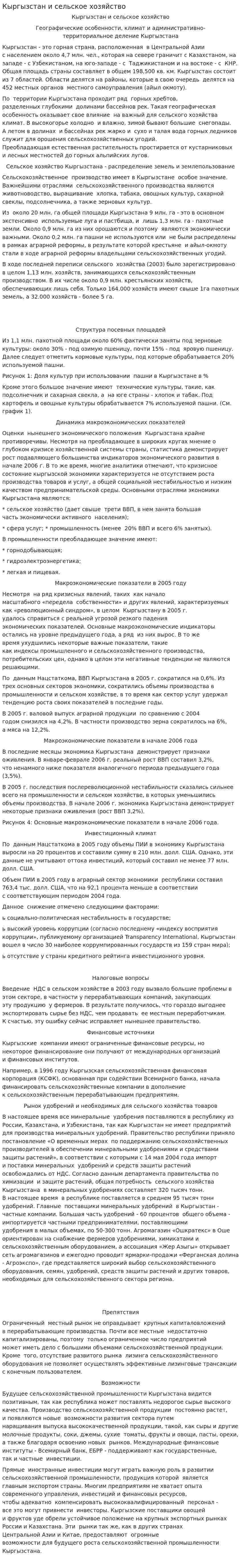Кыргызстан и сельское хозяйство