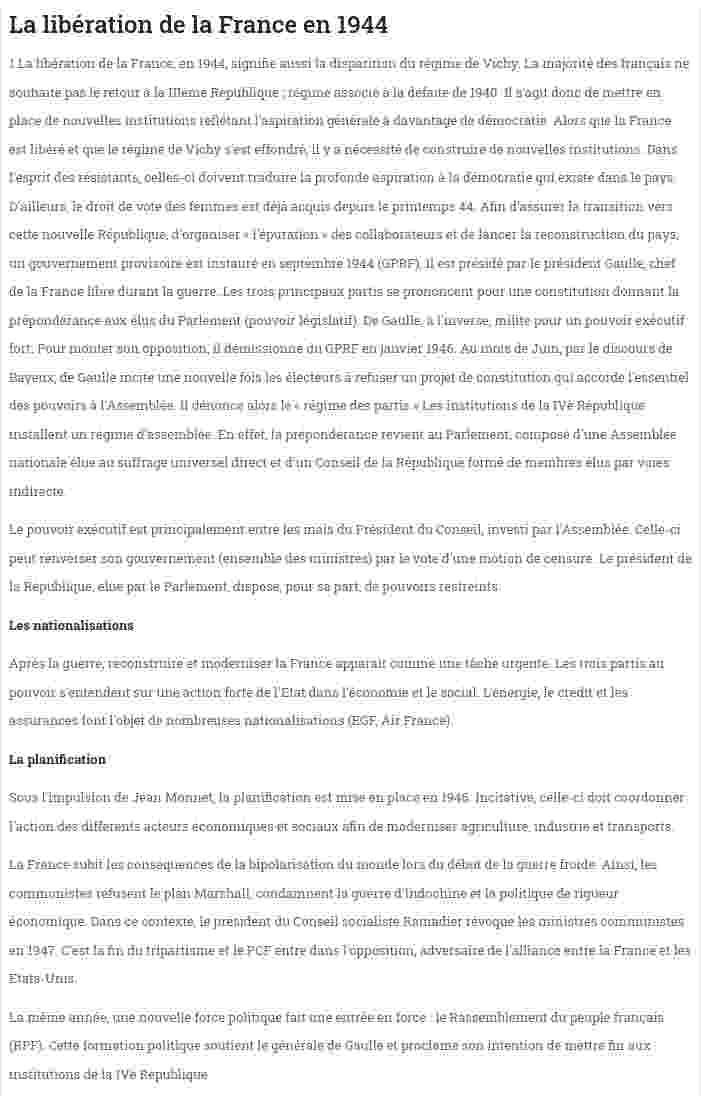 La libération de la France en 1944