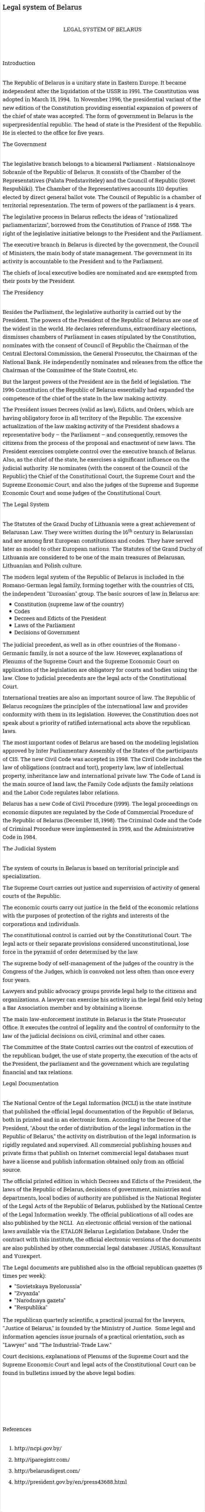Legal system of Belarus