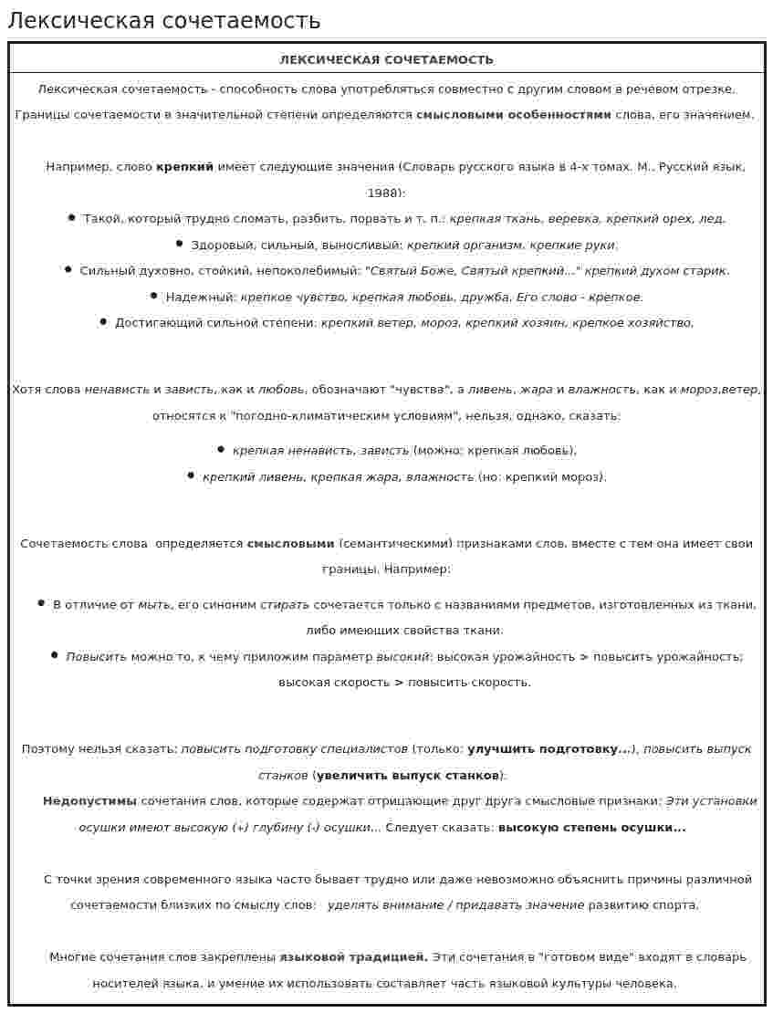 Лексическая сочетаемость