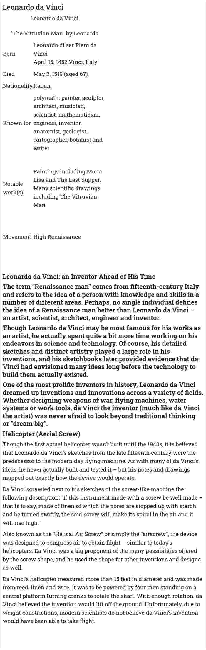 Leonardo da Vinci. 2