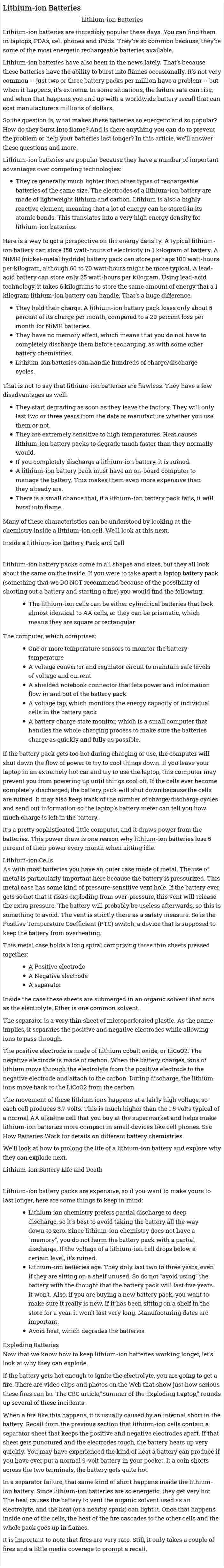 Lithium-ion Batteries