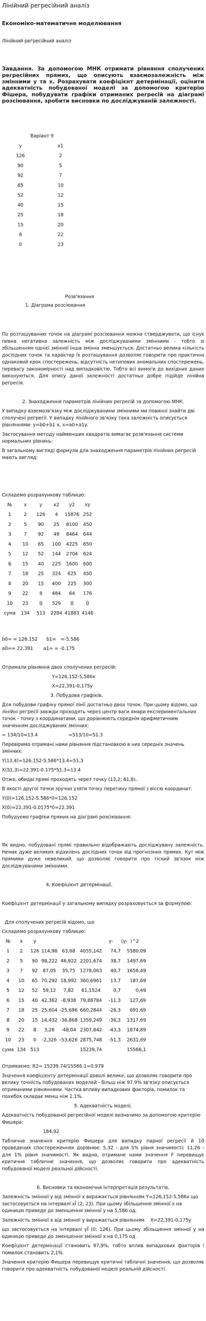 Лінійний регресійний аналіз