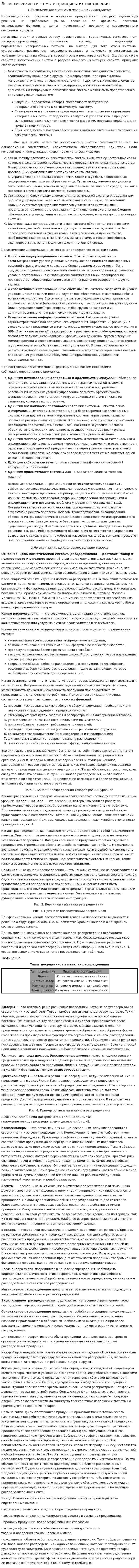 Логистические системы и принципы их построения. 2