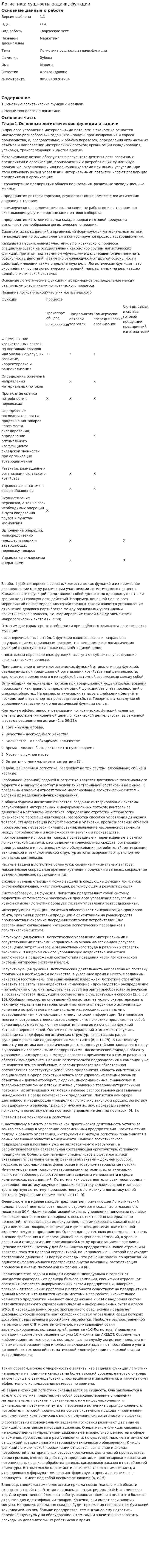 Логистика: сущность, задачи, функции
