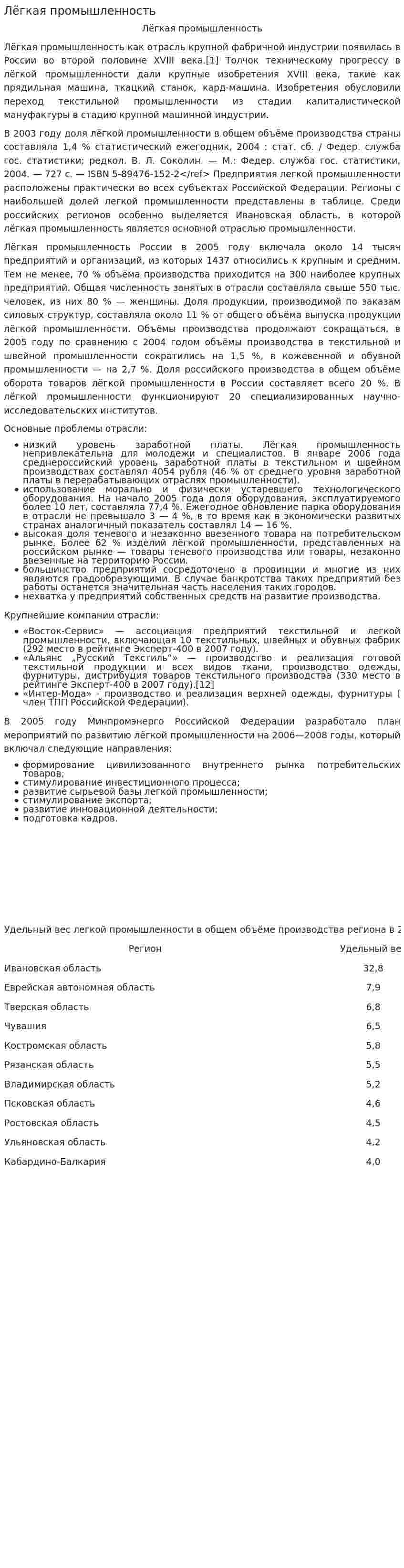 Лёгкая промышленность. 3