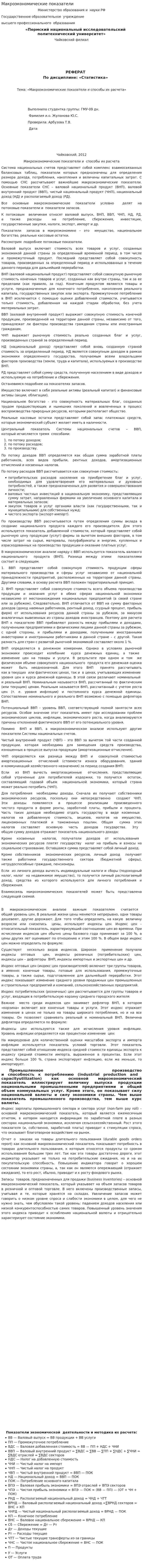 Макроэкономические показатели. 3