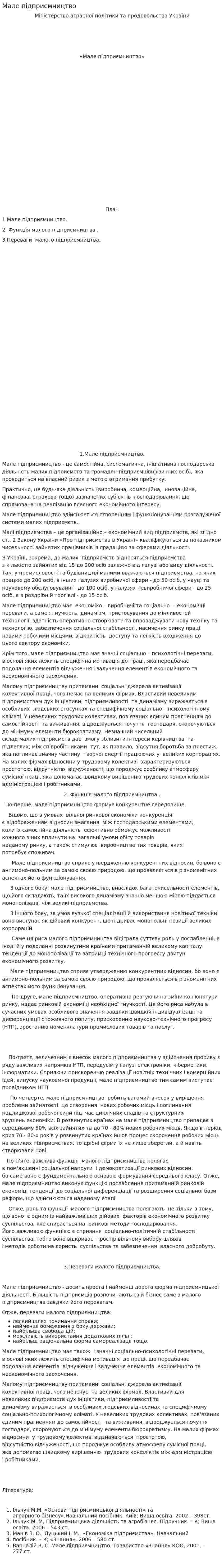 Мале підприємництво