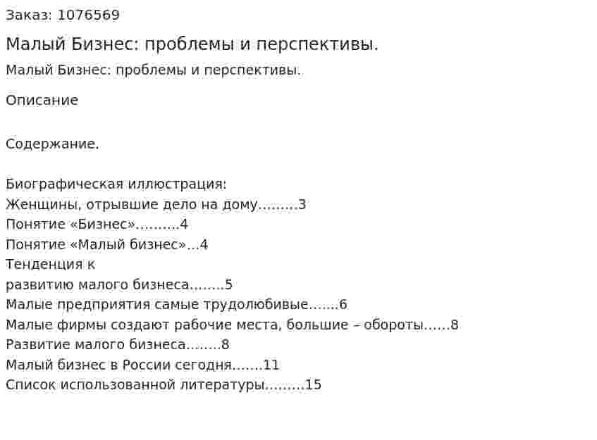 Малый Бизнес: проблемы и перспективы. (реферат) 