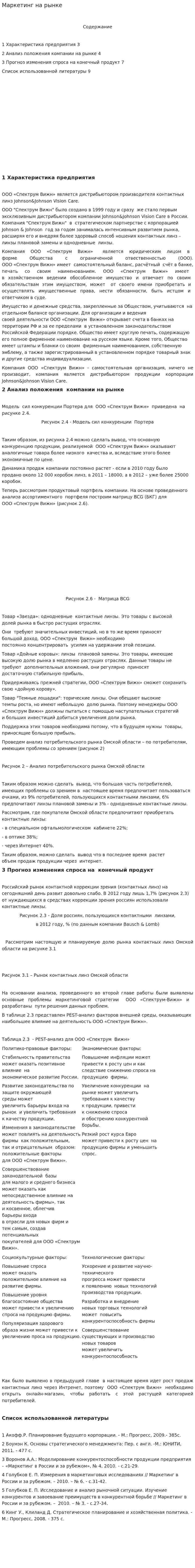 Маркетинг на рынке