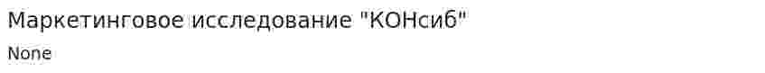 Маркетинговое исследование "КОНсиб"