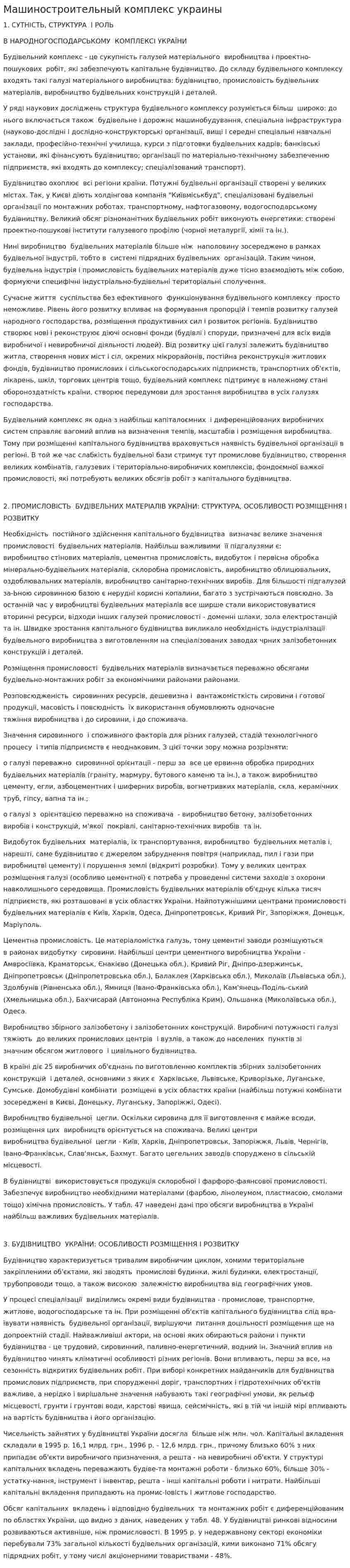 Машиностроительный комплекс украины