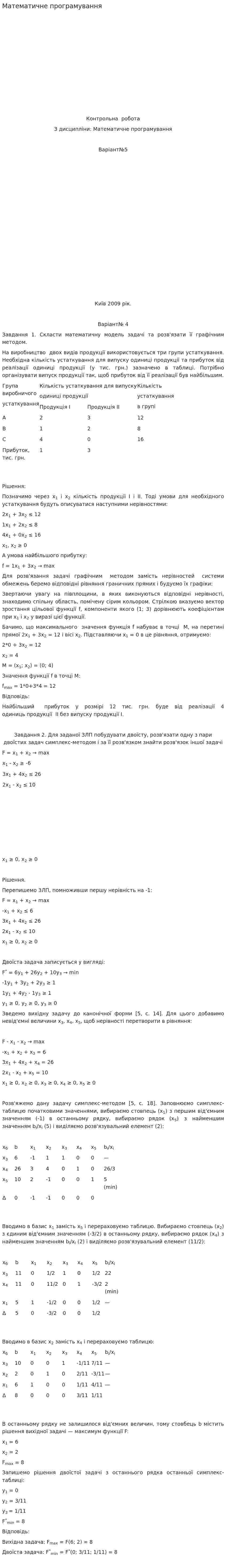 Математичне програмування