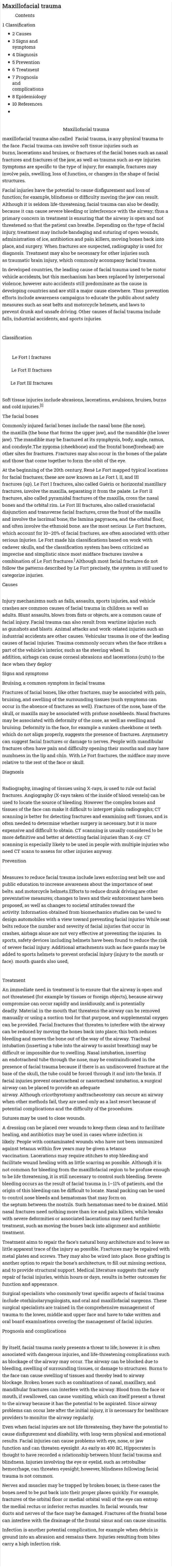 Maxillofacial trauma