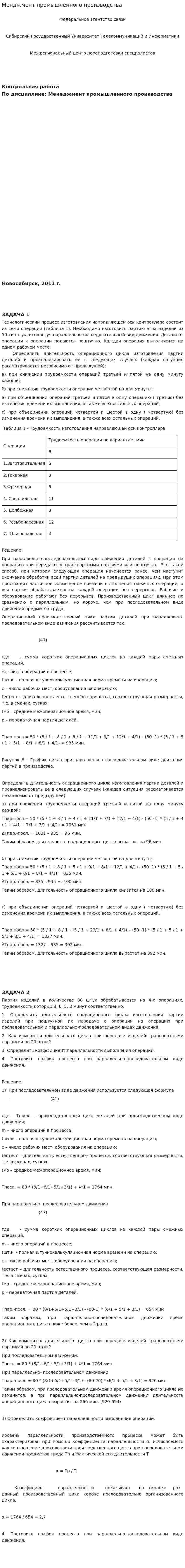Менджмент промышленного производства
