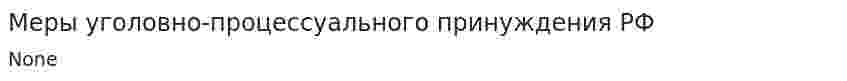 Меры уголовно-процессуального принуждения РФ
