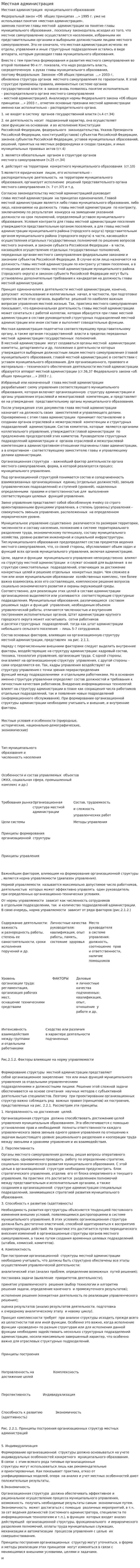 Местная администрация. 2