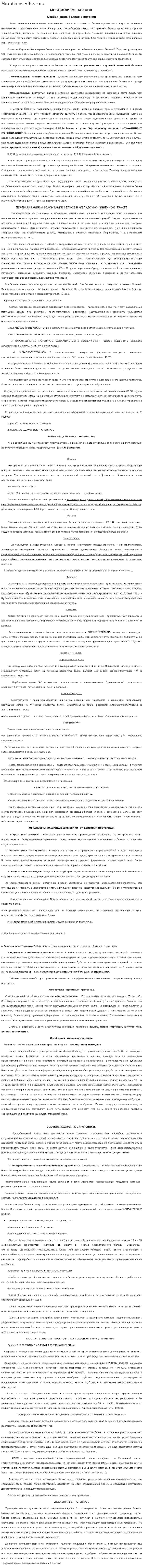 Метаболизм белков