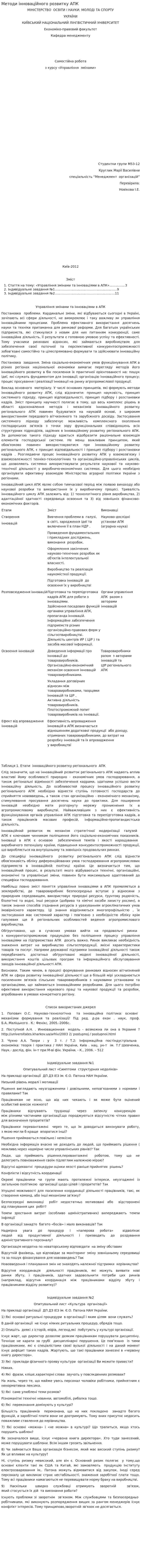 Методи інноваційного розвитку АПК