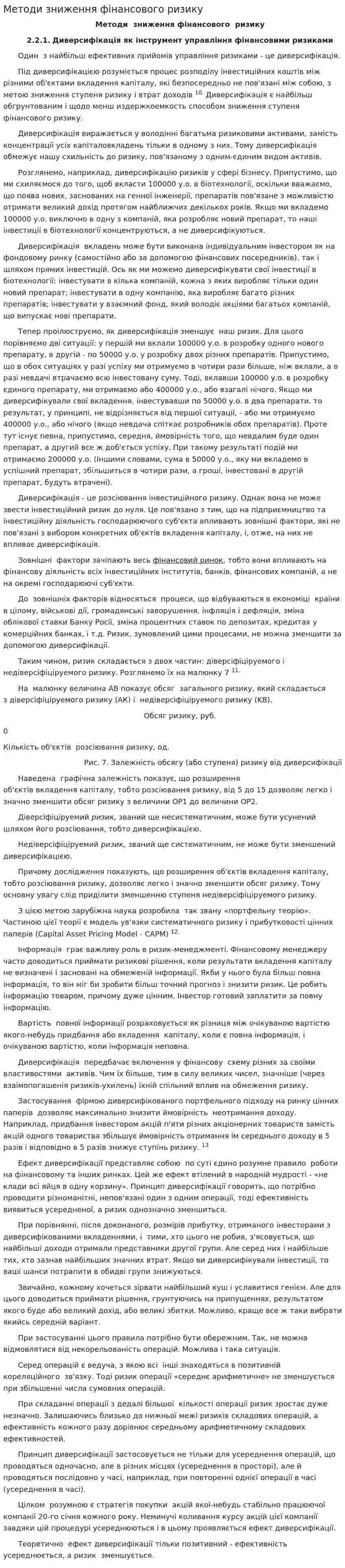 Методи зниження фінансового ризику