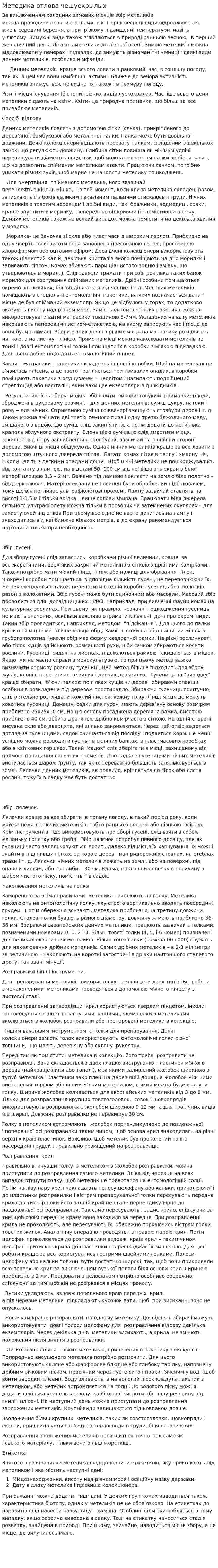 Методика отлова чешуекрылых
