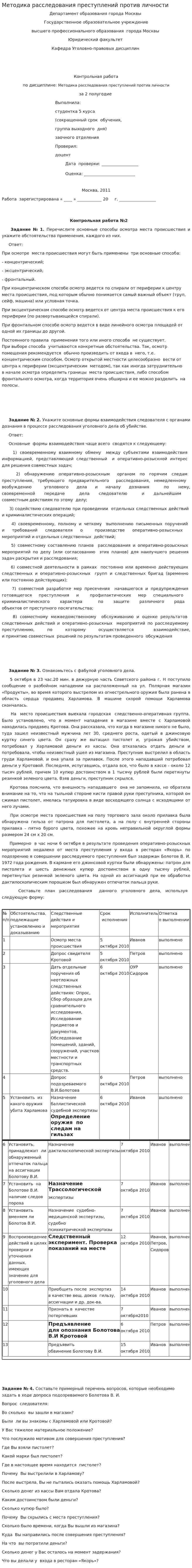 Методика расследования преступлений против личности. 2