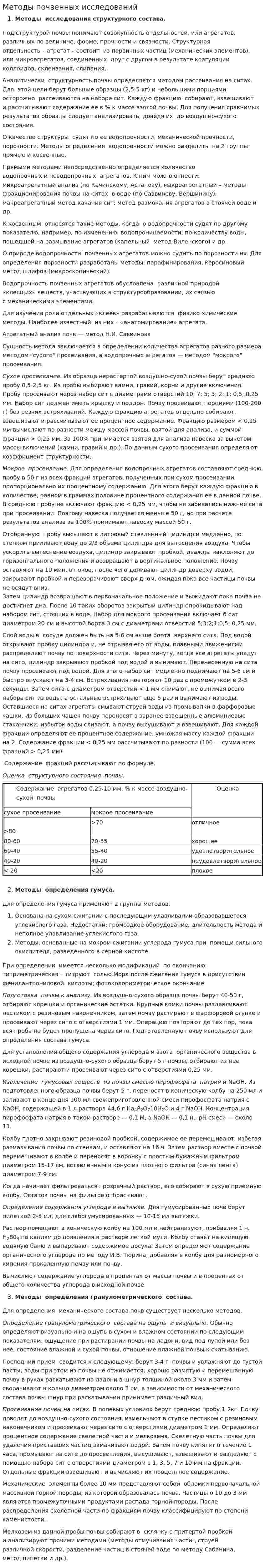 Методы почвенных исследований
