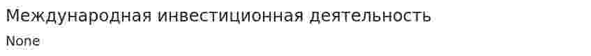 Международная инвестиционная деятельность