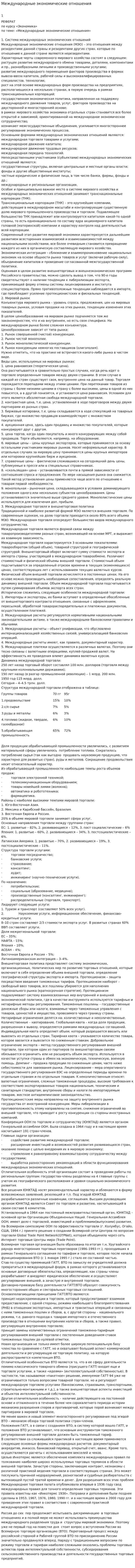 Международные экономические отношения. 12