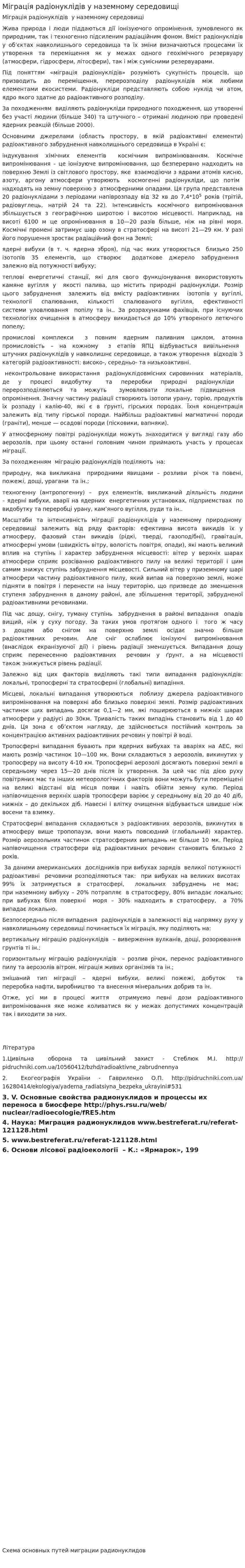 Міграція радіонуклідів у наземному середовищі