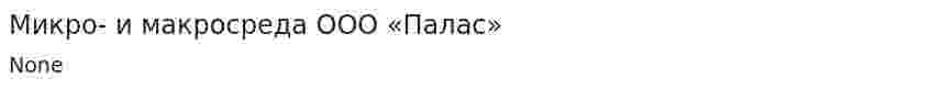 Микро- и макросреда ООО «Палас»