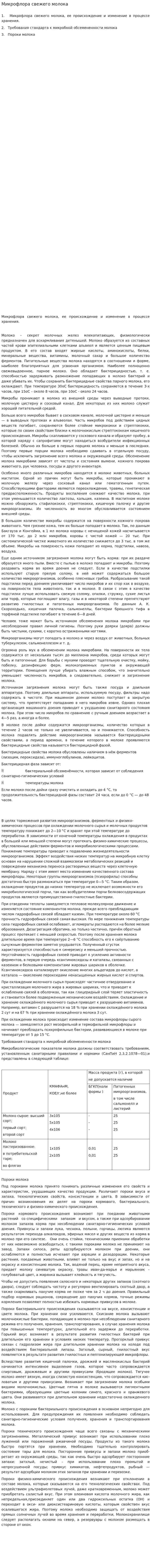 Микрофлора свежего молока
