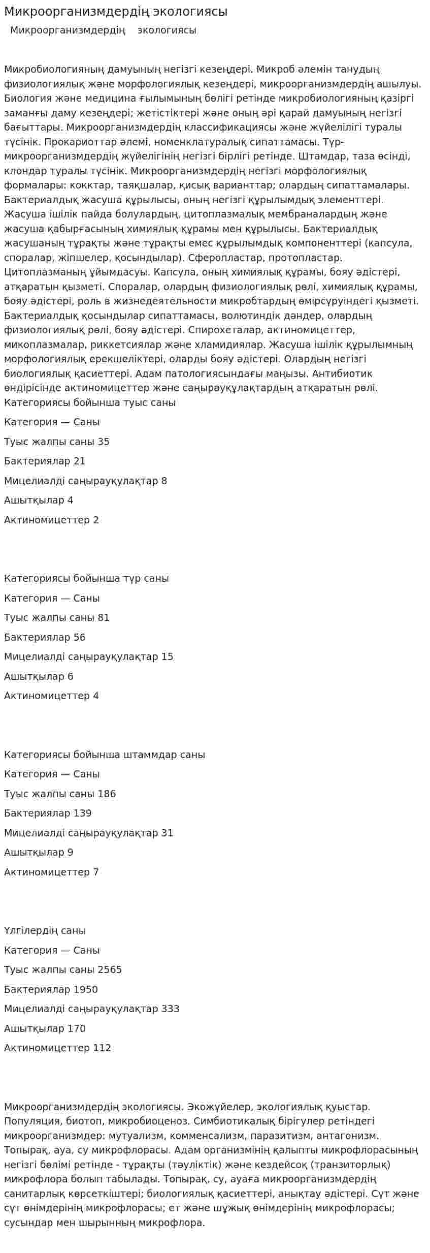 Микроорганизмдердің экологиясы