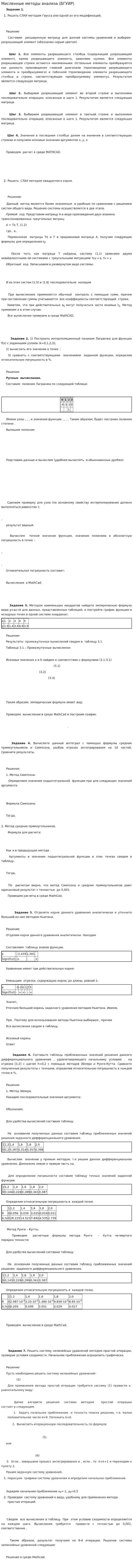 Мисленные методы анализа (БГУИР)
