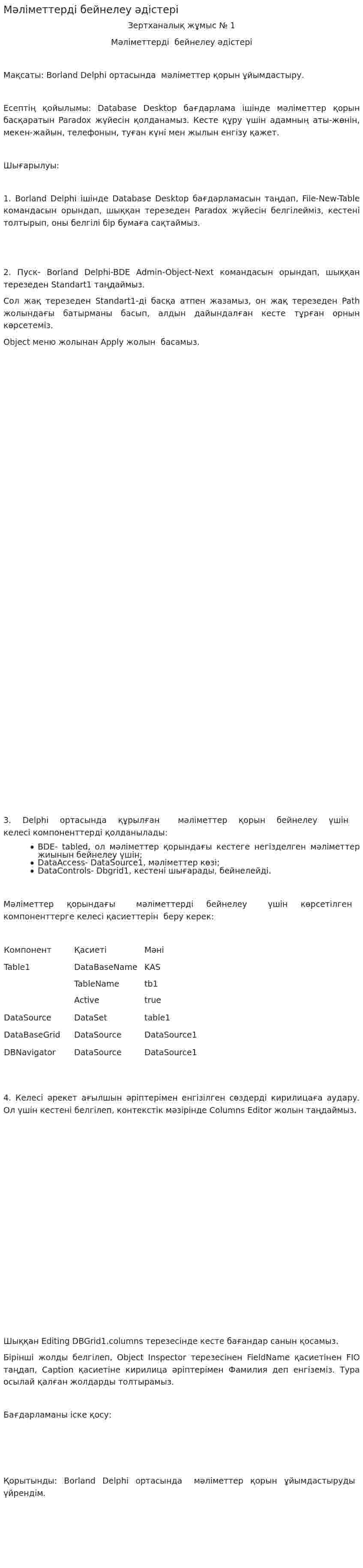 Мәліметтерді бейнелеу әдістері