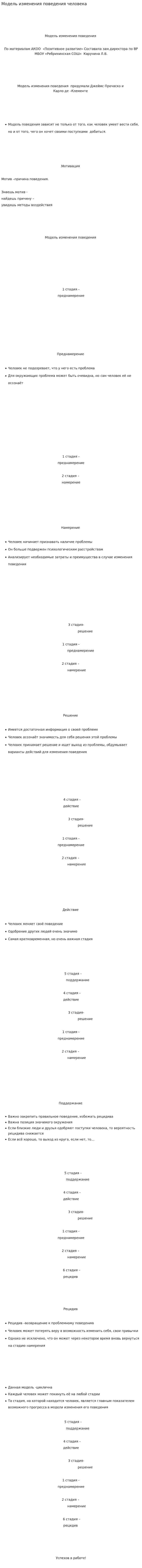 Модель изменения поведения человека