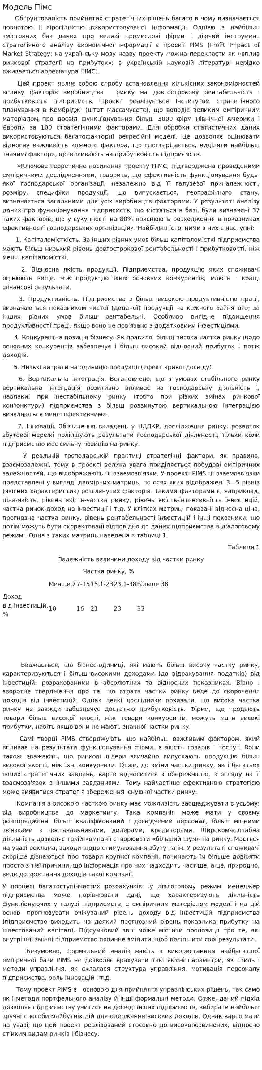 Модель Пімс
