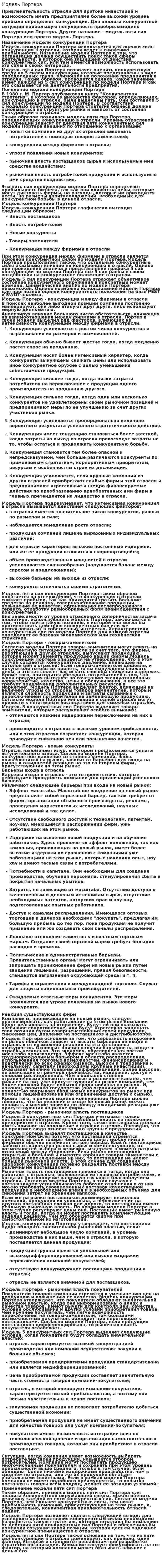 Модель Портера