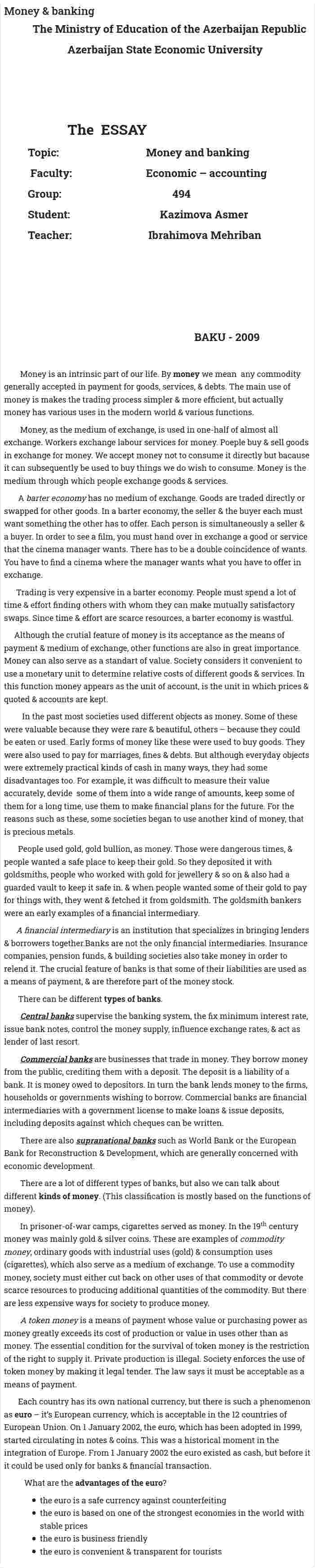 Money & banking