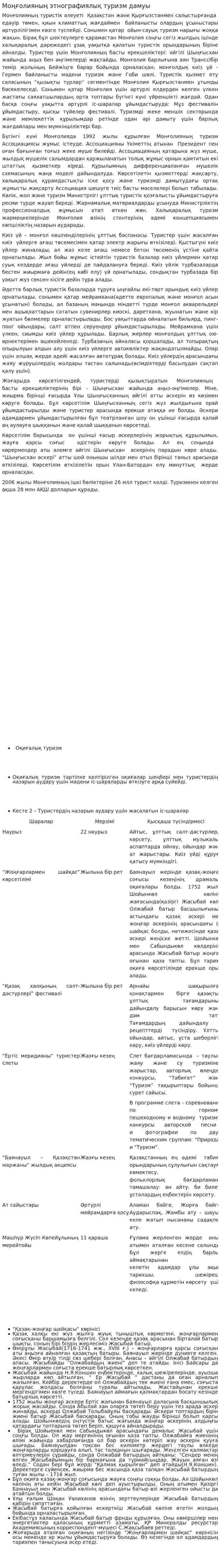 Моңғолияның этнографиялық туризм дамуы