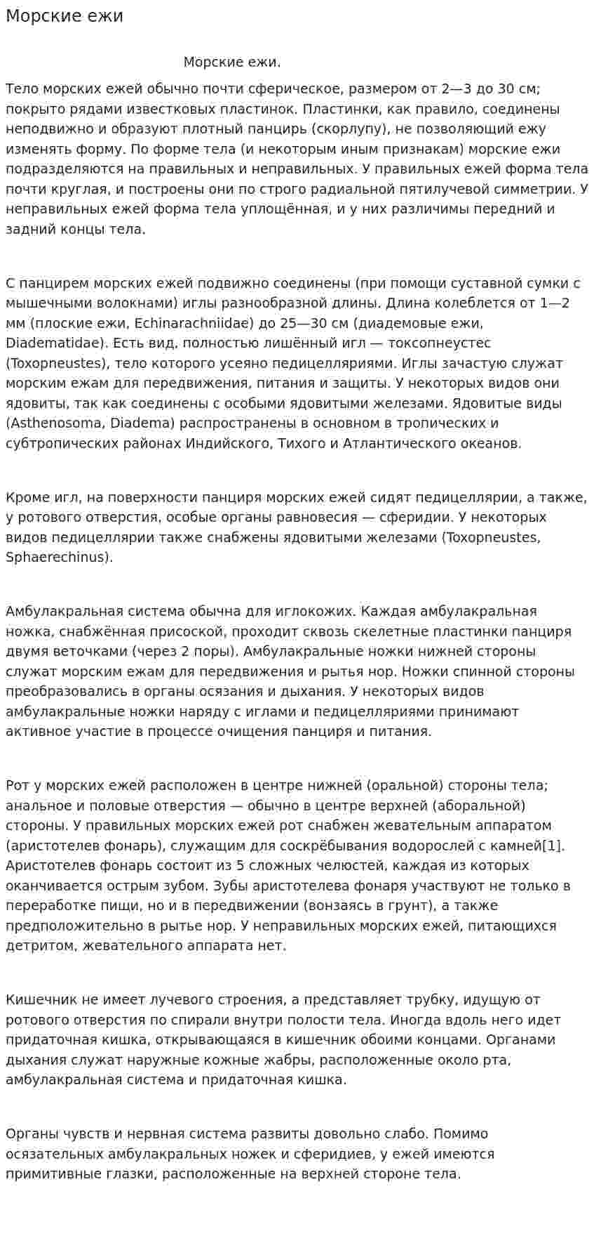 Морские ежи. 2